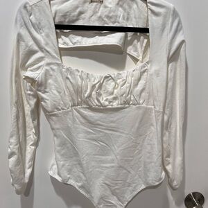 NWOT Free People Intimately White Long Sleeve Bodysuit